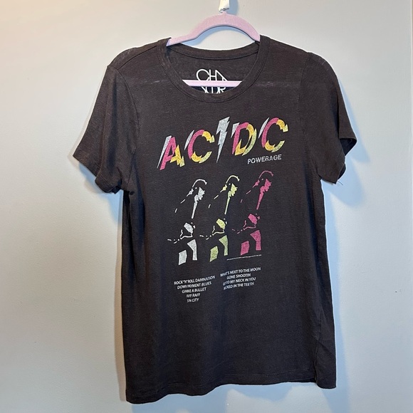 Chaser AC DC tee shirt burnout black powerrage - Picture 1 of 3